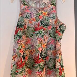 Anthropologie Floral Lace Cutout Tank